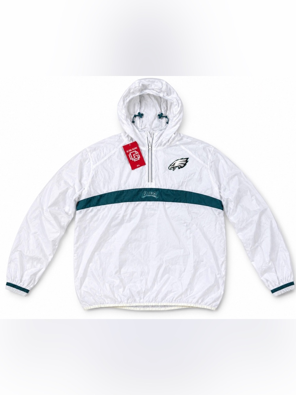 NFL White and Midnight Green Pullover Windbreaker Jacket